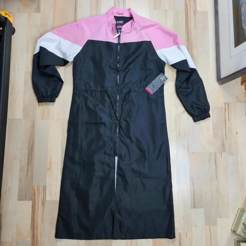 Love Tree Good Vibes Long Raincoat Jacket - Picture 2 of 5